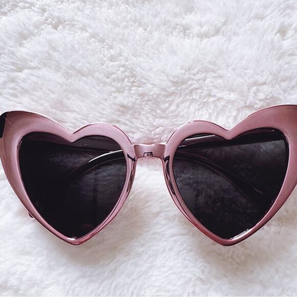 Addison Pink Heart-Shaped Sunglasses - Picture 2 of 15